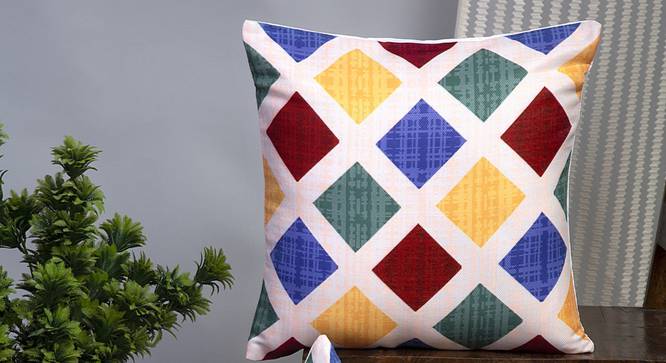 Pavel Cushion Cover - Set of 2 (Yellow, 30 x 46 cm  (12" X 18") Cushion Size) by Urban Ladder - Design 1 Half View - 340081