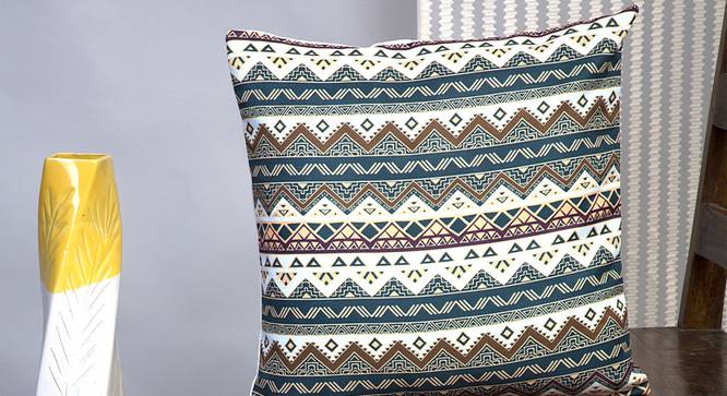 Sheena Cushion Cover - Set of 2 (Green, 41 x 41 cm  (16" X 16") Cushion Size) by Urban Ladder - Design 1 Half View - 340154