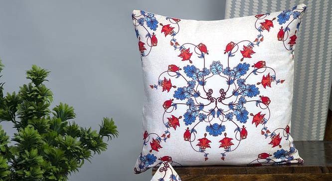 Tansy Cushion Cover - Set of 2 (White, 41 x 41 cm  (16" X 16") Cushion Size) by Urban Ladder - Design 1 Half View - 340155