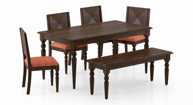 Mirasa 6 Seater Dining Set - (With Bench) (Lava) by Urban Ladder - Front View Design 1 - 340243