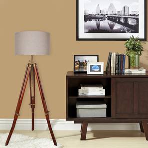Floor Lamps Design Acten Floor Lamp (Brown, Linen Shade Material, Beige Shade Colour)