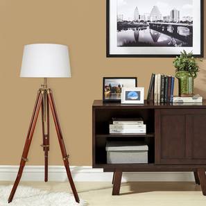 Floor Lamps Design Acten Floor Lamp (Brown, White Shade Colour, Cotton Shade Material)