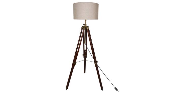 Acten Floor Lamp (Brown, Linen Shade Material, Beige Shade Colour) by Urban Ladder - Front View Design 1 - 340321