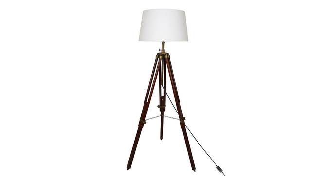 Acten Floor Lamp (Brown, White Shade Colour, Cotton Shade Material) by Urban Ladder - Front View Design 1 - 340322