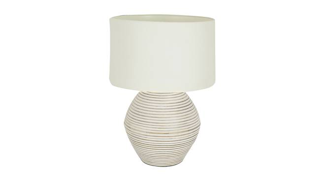 Atury Table Lamp (Cream, White Shade Colour, Cotton Shade Material) by Urban Ladder - Design 1 Side View - 340327