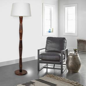 Bedroom Furniture In Mandya Design Eulin Floor Lamp (White Shade Colour, Cotton Shade Material, Dark Wood)