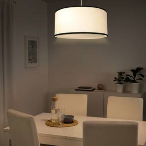 Pinecraft Design Eresa Halo Pendant Light (White, Cotton Shade Material, White Shade Color)