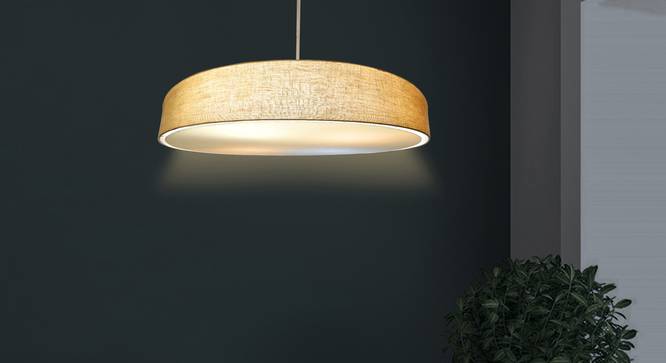 Isle Pendant Light (Beige, Linen Shade Material, Beige Shade Color) by Urban Ladder - Design 1 Half View - 340357