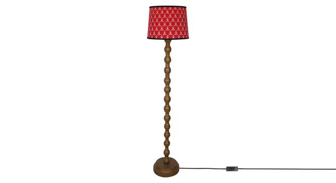 Cuffle Floor Lamp (Cotton Shade Material, Printed Shade Colour, Natural Wood) by Urban Ladder - Front View Design 1 - 340364