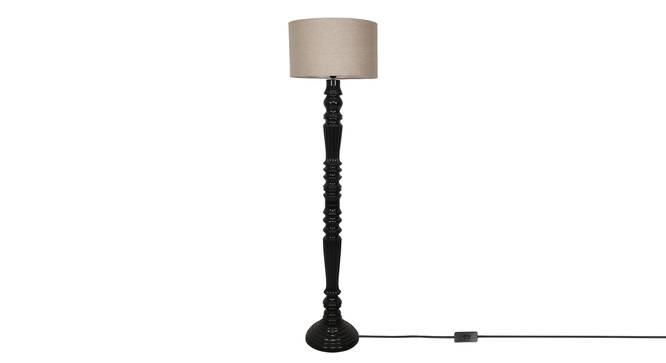 Clarkwood Floor Lamp (Linen Shade Material, Beige Shade Colour, Dark Wood) by Urban Ladder - Front View Design 1 - 340365