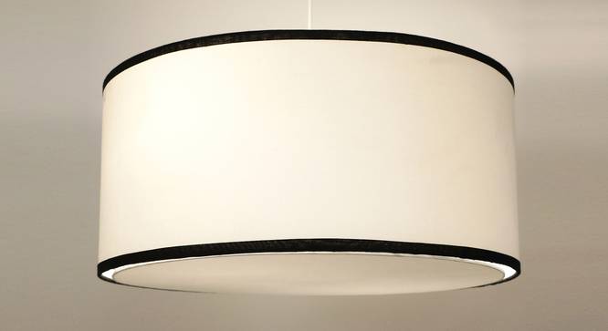 Eresa Halo Pendant Light (White, Cotton Shade Material, White Shade Color) by Urban Ladder - Front View Design 1 - 340368
