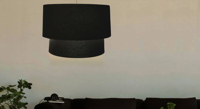 Oberon Double Pendant Light (Black, Cotton Shade Material, Black Shade Color) by Urban Ladder - Design 1 Half View - 340406