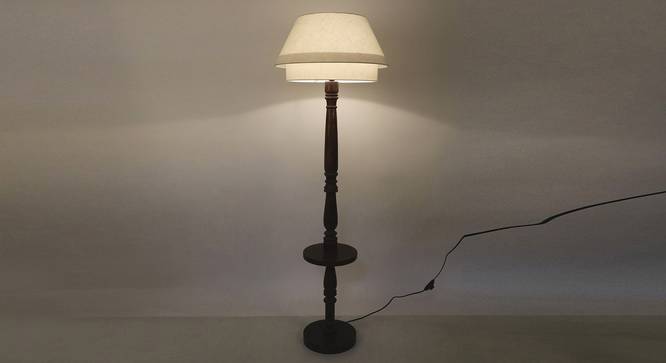 Nora Floor Lamp (White Shade Colour, Cotton Shade Material, Natural Wood) by Urban Ladder - Front View Design 1 - 340411