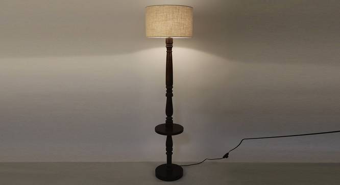 Nora Floor Lamp (Linen Shade Material, Beige Shade Colour, Natural Wood) by Urban Ladder - Front View Design 1 - 340412