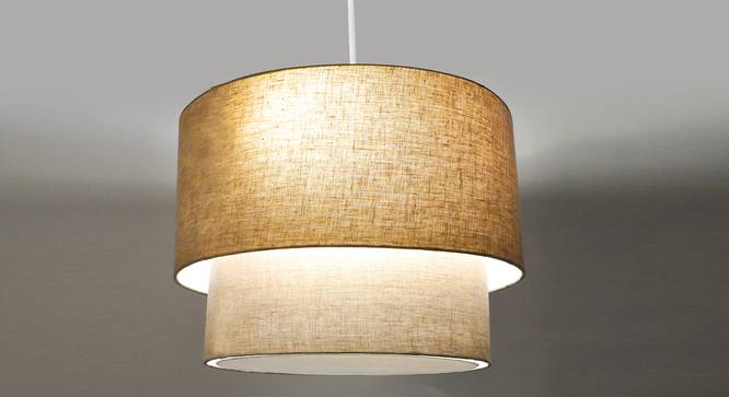 Oberon Double Pendant Light (Natural Linen, Linen Shade Material, Natural Linen Shade Color) by Urban Ladder - Front View Design 1 - 340413