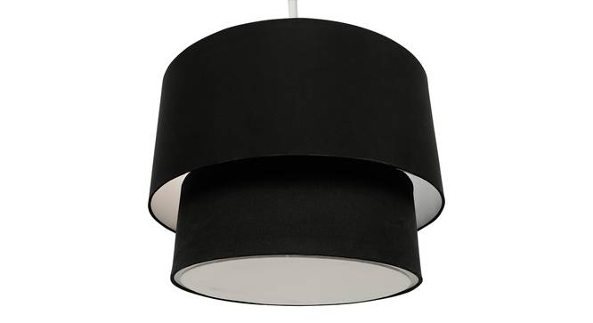 Oberon Double Pendant Light (Black, Cotton Shade Material, Black Shade Color) by Urban Ladder - Front View Design 1 - 340414