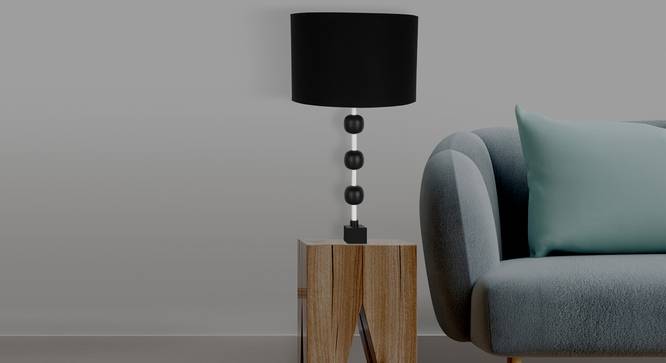 Oscar Table Lamp (Black Shade Colour, Cotton Shade Material) by Urban Ladder - Design 1 Half View - 340443