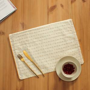 Height Adjustable Table Design Gold Cotton Inches Table Mat - Set of
