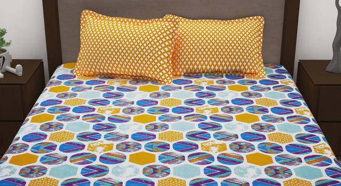 Jade Bedsheet (Yellow, Queen Size) by Urban Ladder - Front View Design 1 - 341213