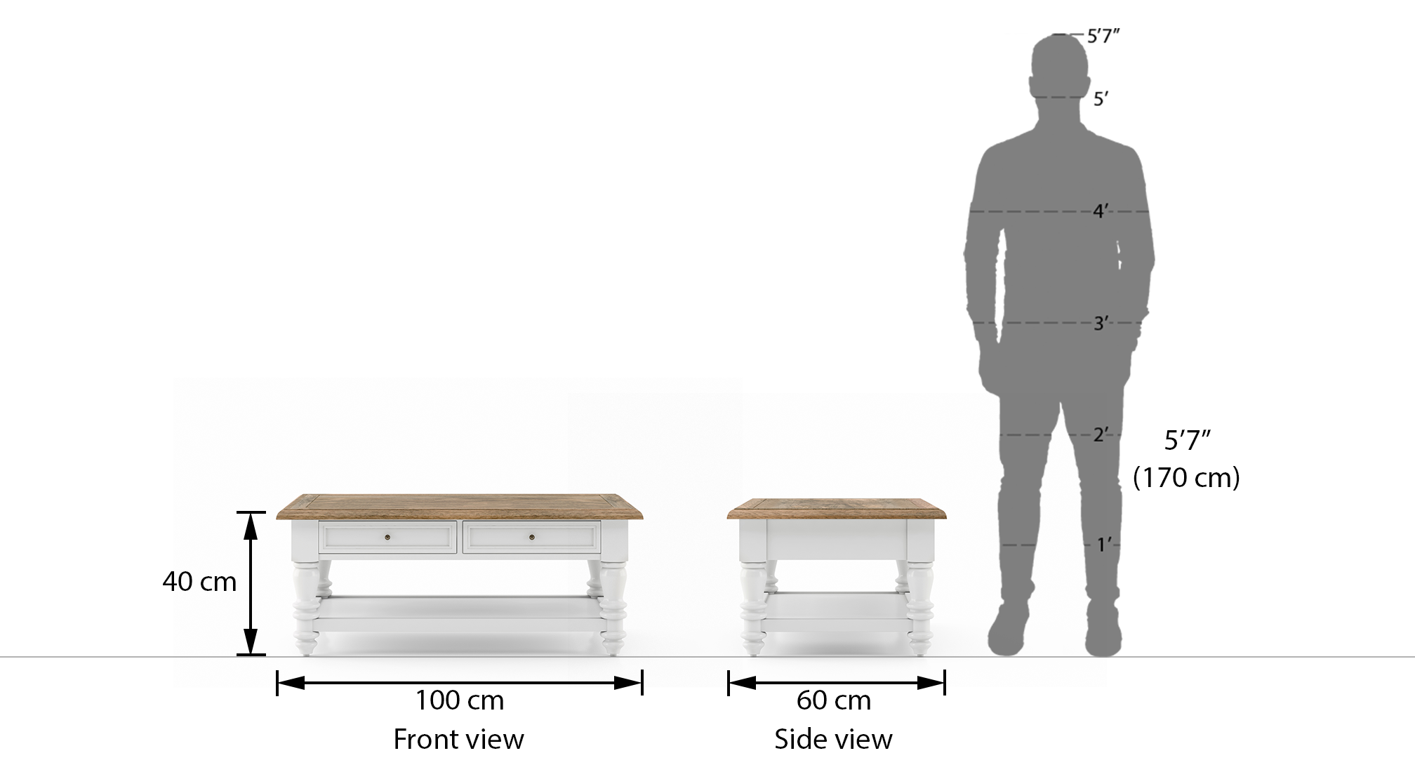 Reagan coffee table finish dual tone 6