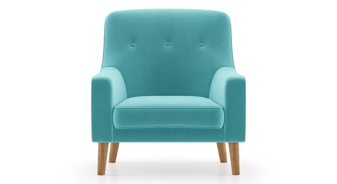 Hagen Lounge Chair (Icy Turquoise Velvet) by Urban Ladder - Front View Design 1 - 348563