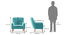 Hagen Lounge Chair (Icy Turquoise Velvet) by Urban Ladder - Dimension Design 1 - 348568