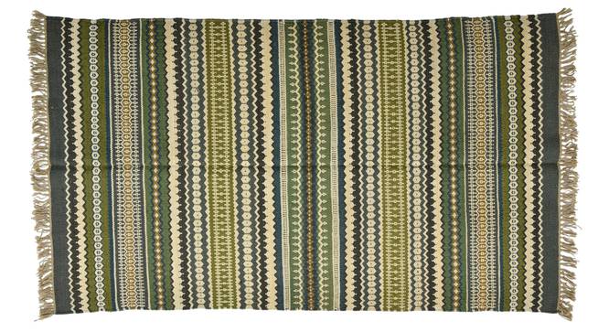 Alysiah Dhurrie (Green, 120 x 180 cm  (47" x 71") Carpet Size) by Urban Ladder - Front View Design 1 - 348590