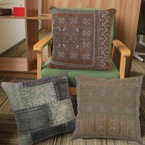 Home Decor In Trivandrum Design Braydon Cushion Cover (Brown, 46 x 46 cm  (18" X 18") Cushion Size)