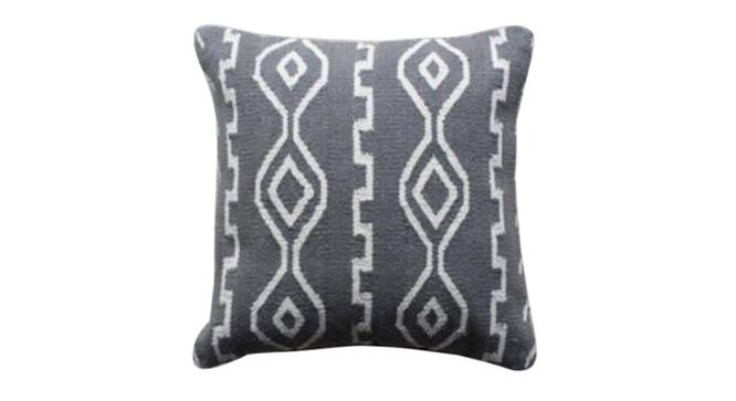 Kian Cushion Cover (Grey, 46 x 46 cm  (18" X 18") Cushion Size) by Urban Ladder - Front View Design 1 - 348790