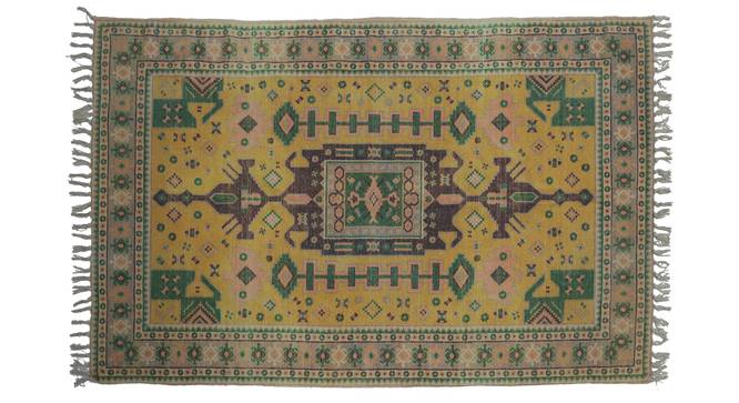 Philomena Dhurrie (Yellow, 240 x 150 cm  (94" x 59") Carpet Size) by Urban Ladder - Front View Design 1 - 348861
