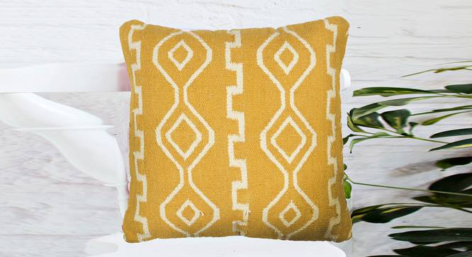 Roy Cushion Cover (Yellow, 46 x 46 cm  (18" X 18") Cushion Size) by Urban Ladder - Design 1 Half View - 348881