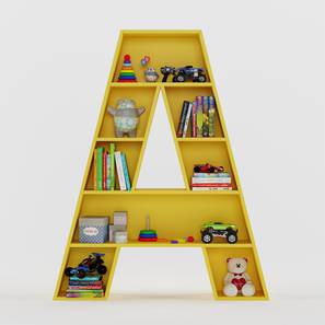 Kids Bookshelves Design Abracadabra Bookshelf (Yellow, With Shelves Configuration, Matte Finish)
