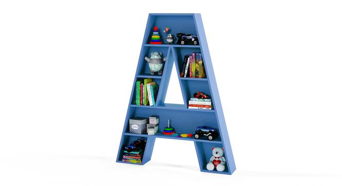Abracadabra Bookshelf By Boingg! (Blue, With Shelves Configuration, Matte Finish) by Urban Ladder - Design 1 Side View - 349017