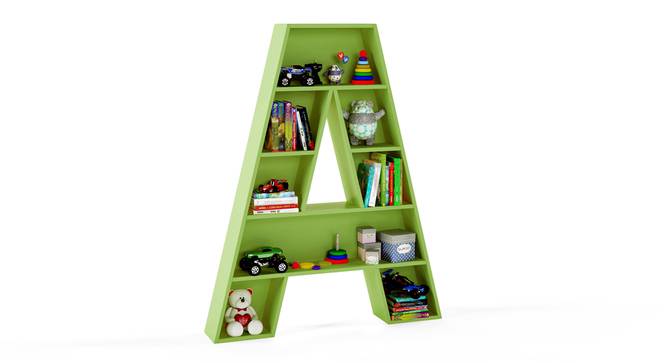 Abracadabra Bookshelf By Boingg! (Green, With Shelves Configuration, Matte Finish) by Urban Ladder - Design 1 Side View - 349018