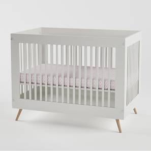Cradle Design Engineered Wood Crib in White Colour