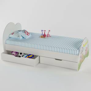 Bedroom Furniture In Vriddhachalam Design Cloud Tails Engineered Wood Drawer storage Bed in Pink Colour