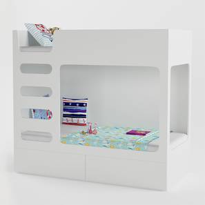 Bedroom Furniture In Jamnagar Design Engineered Wood Bunk Bed in White Colour