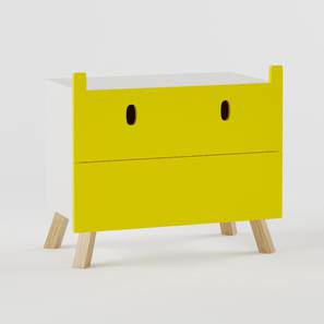 Kids Drawer Design Cousin Hippo Side Table with Chest of Two Drawers (Yellow, Matte Finish)