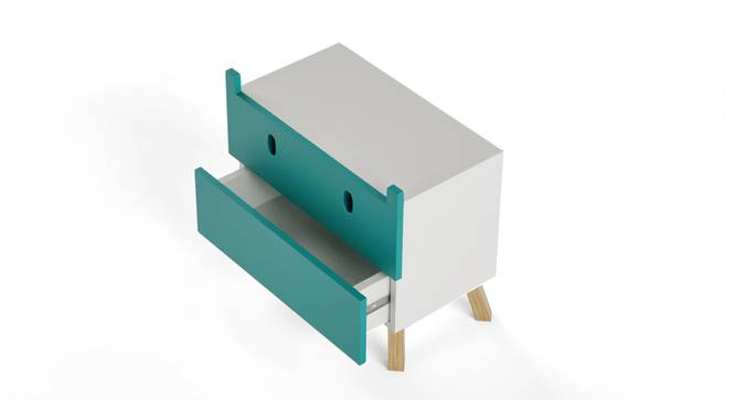 Cousin Hippo Side Table with Chest of Two Drawers By Boingg! (Teal, Matte Finish) by Urban Ladder - Design 1 Top Image - 349138