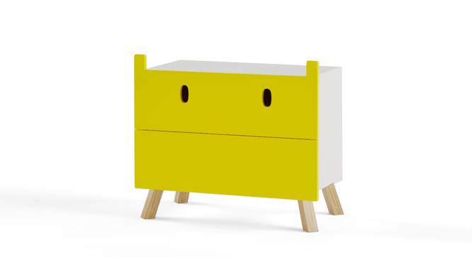 Cousin Hippo Side Table with Chest of Two Drawers By Boingg! (Yellow, Matte Finish) by Urban Ladder - Design 1 Side View - 349139