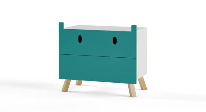 Cousin Hippo Side Table with Chest of Two Drawers By Boingg! (Teal, Matte Finish) by Urban Ladder - Design 1 Side View - 349150