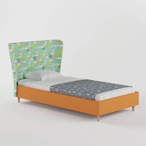 Bedroom Furniture In Sohna Design Doodle Engineered Wood Bed in Orange Colour