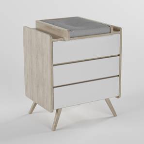 Storage In Gandipet Design Cuckoo's Nest Changing Table (White, Oak Finish)