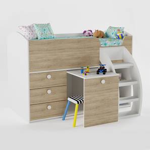 Kids Loft Bed Design Engineered Wood storage Bed in Oak Colour