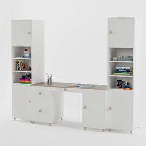 Kids Study Table Design Dynamo Free Standing Engineered Wood Kids Table in White Colour