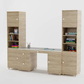 Writing Table Design Dynamo Free Standing Engineered Wood Kids Table in Oak Colour