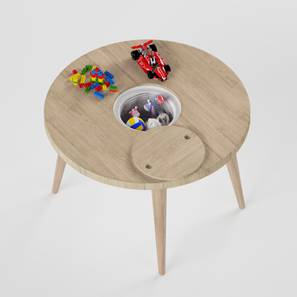 Kids Play Table Design Frisbee Play Table (Oak, Matte Finish)