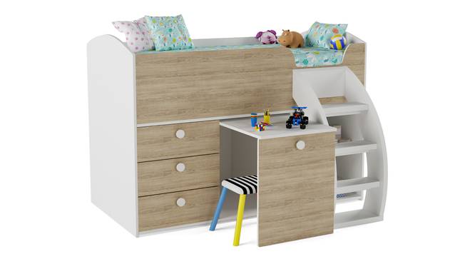 Fun House Loft Bed By Boingg! (White, Matte Finish) by Urban Ladder - Design 1 Side View - 349282