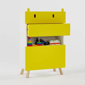 Storage In Ooty Design Papa Hippo Chest of Three Drawers (Yellow, Matte Finish)