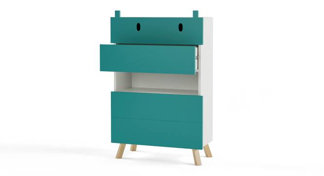 Papa Hippo Chest of Four Drawers By Boingg! (Teal, Matte Finish) by Urban Ladder - Design 1 Side View - 349480
